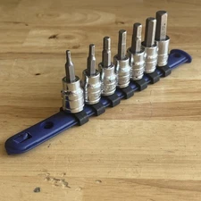 Kobalt Metric Hex Bit Driver Socket Set 3/8" Drive 7pc W/ Rail Taiwan