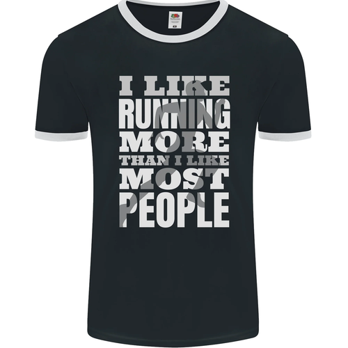 Camiseta I Like Running Cross Country Marathon Runner para Hombre Ringer FotL - Imagen 8 de 36