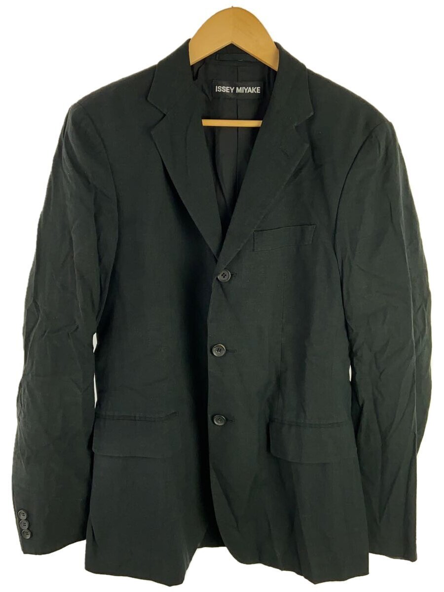 ISSEY MIYAKE シャツ ジャケット　黒　ブラック　サイズ2 ギャザー ISSEY MIYAKE ◇ Kasachi / 3B / Side Benz Jacket / 2 / Rayon
