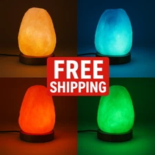 Himalayan salt lamp Multicolor LED Bulb - Mood Night Light Home Décor FREE SHIP