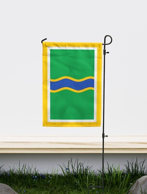 Andorra La Vella horizontale Gartenflagge | Größe 12x18'' doppelseitig | Made in EU