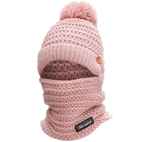 Women Winter Beanie Pom Hat Knit Scarf Set Bobble Thermal Warm Snow Ski Cap Hat - Bild 10 von 17
