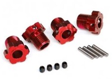 Traxxas TRA8654R Wheel hubs, splined, 17mm red-anodized 4 / 4x5