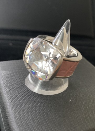 JOOP! Joop Ring Silberring NP 349,- schwer massiv Silber 925 Grösse 55 Leder