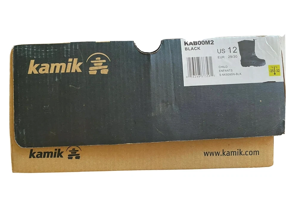 Kamik Kaboom2 Negro Nieve Invierno Botas Niños Talla 12 Foto 4 de 4