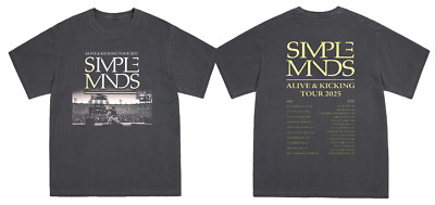 NEW SIMPLE MINDS BRING ALIVE & KICKING TOUR 2025 Charcoal All Size T-Shirt BB514