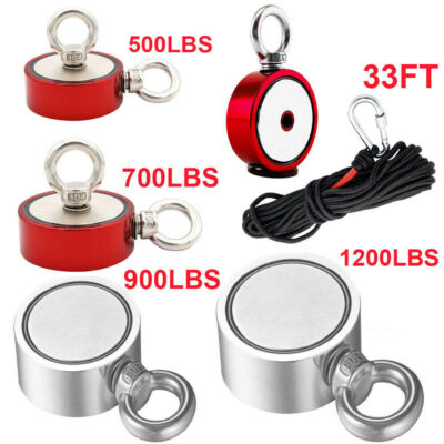 Fishing Magnet Kit Up To 2000lbs Pull Force Super Strong Neodymium ...