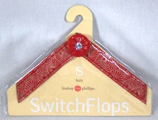 LINDSAY PHILLIPS SWITCH FLOPS PINK & WHITE "FAITH" STRAPS FOR FLIP-FLOPS SIZE S