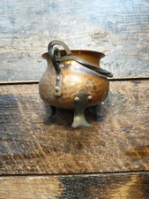 Hammered Copper Planter with Iron Handle
