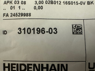HEIDENHAIN adapter cable 3 meter ID 310196-03 new sealed in bag