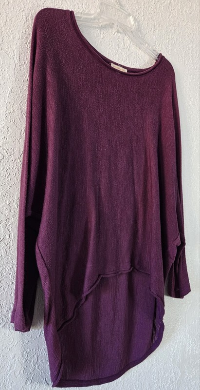 Vintage Sweet Romeo Top HiLo Wine Color Dolman 3/4 Sleeve Sz L