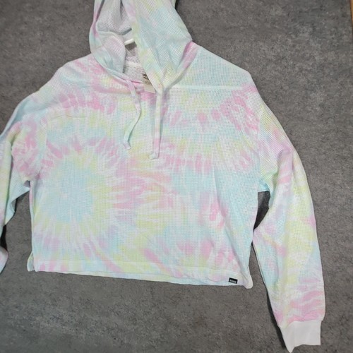 Victoria Secret Hoodie Womens Medium Pink Green Mesh Swim Coverup - Picture 2 of 15
