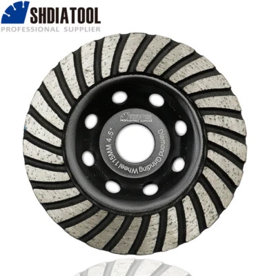SHDIATOOL 4.5'' Diamond Grinding Cup Wheel for Granite Marble Concrete 115mm Sanding Disc