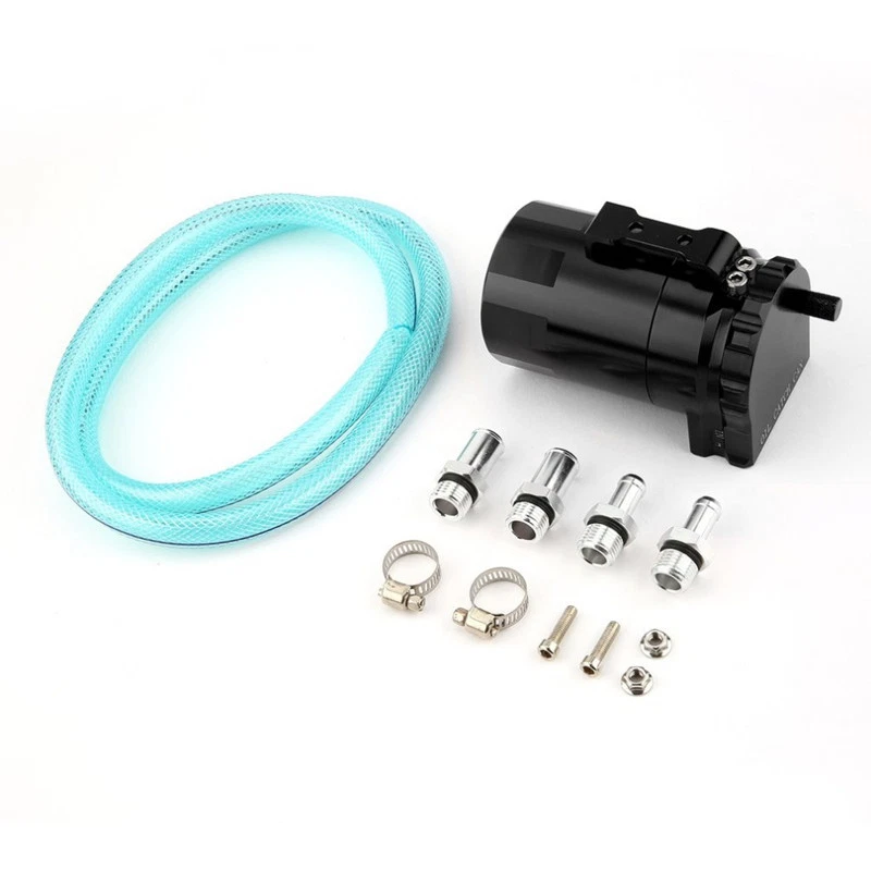 Автомобильный перегородчатый алюминиевый бак для улавливания масла резервуар бак фитинги масляный щуп BK - Изображение 2 из 4