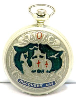 Molnija Herren Taschenuhr Savonette ''Christopher Columbus Discovery Day'' 1990er