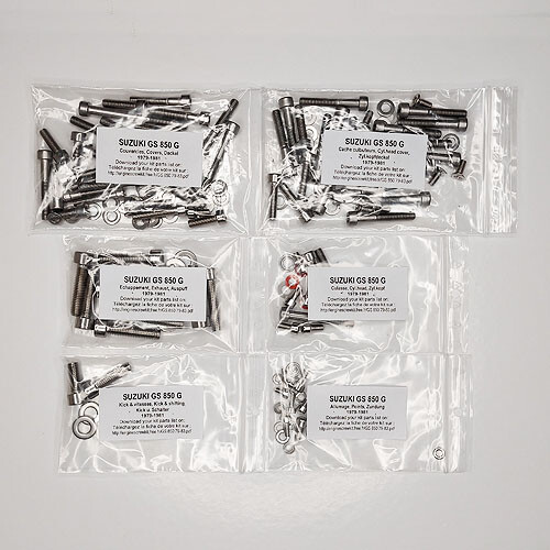 Kit vis carter Suzuki GS 850 G pour remplacer la visserie moteur rouillée et bloquée