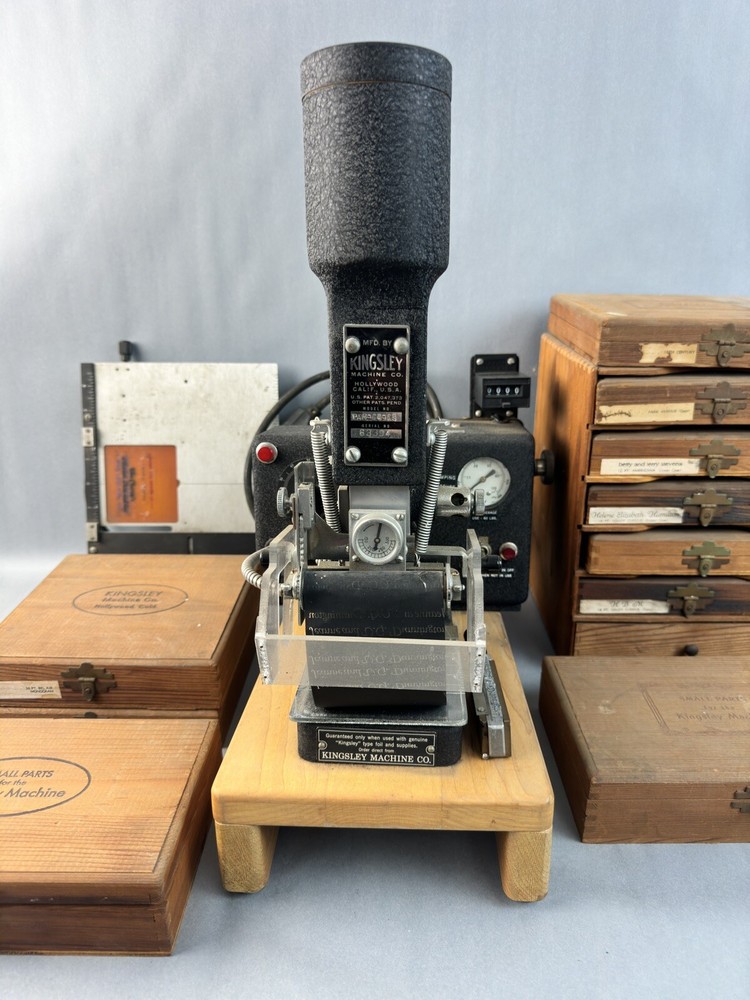 Kingsley AM 60 AS Hot Foil Stamping Machine w/ Type Sets, Rolls