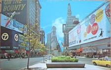 Times Square, New York City, NY w/Scripto Pen Billboard - 1964 Chrome Postcard