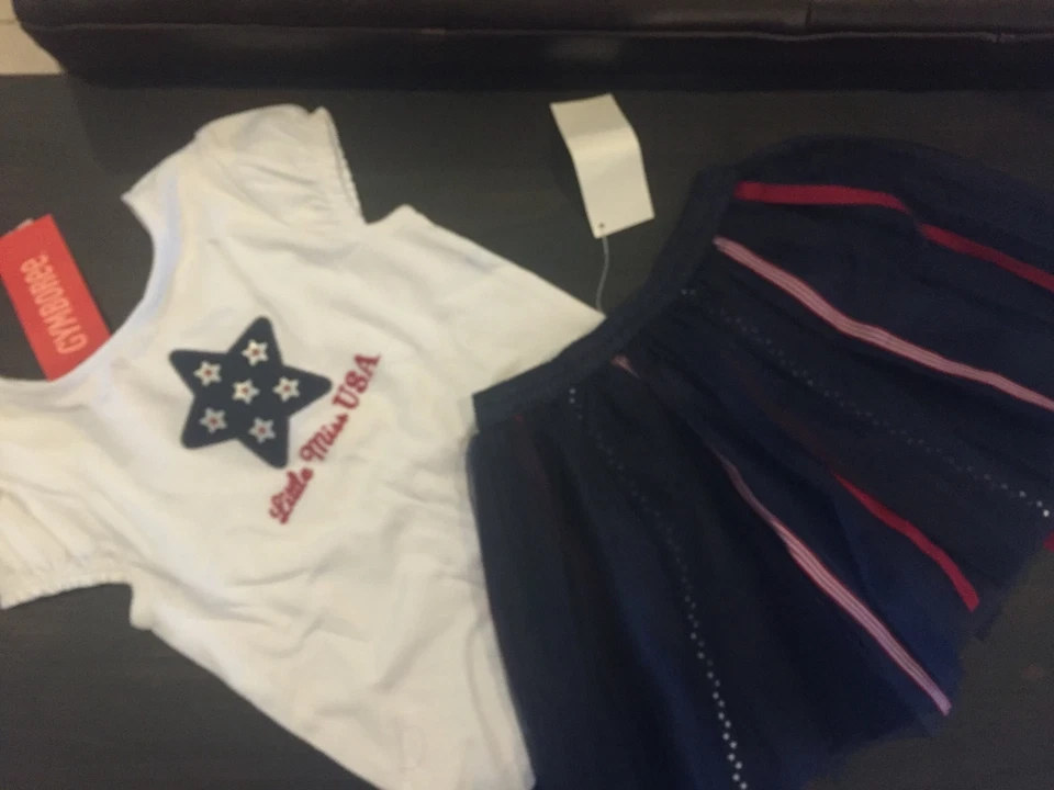 NEW Gymboree outfit SIZE 3 3t GIRLS MISS USA 4th July top shirt skirt 65.00 - Image 1 of 1