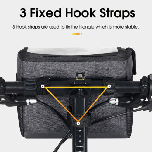 Bike Front Tube Bag Bicycle Handlebar Front Frame Pannier Bag Bike Basket Bag - Picture 3 of 12