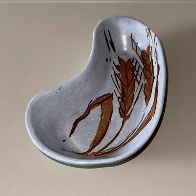 Seltene Craw Isle of Arran Handarbeit Keramik handbemalt Weizen Schmuck Schale