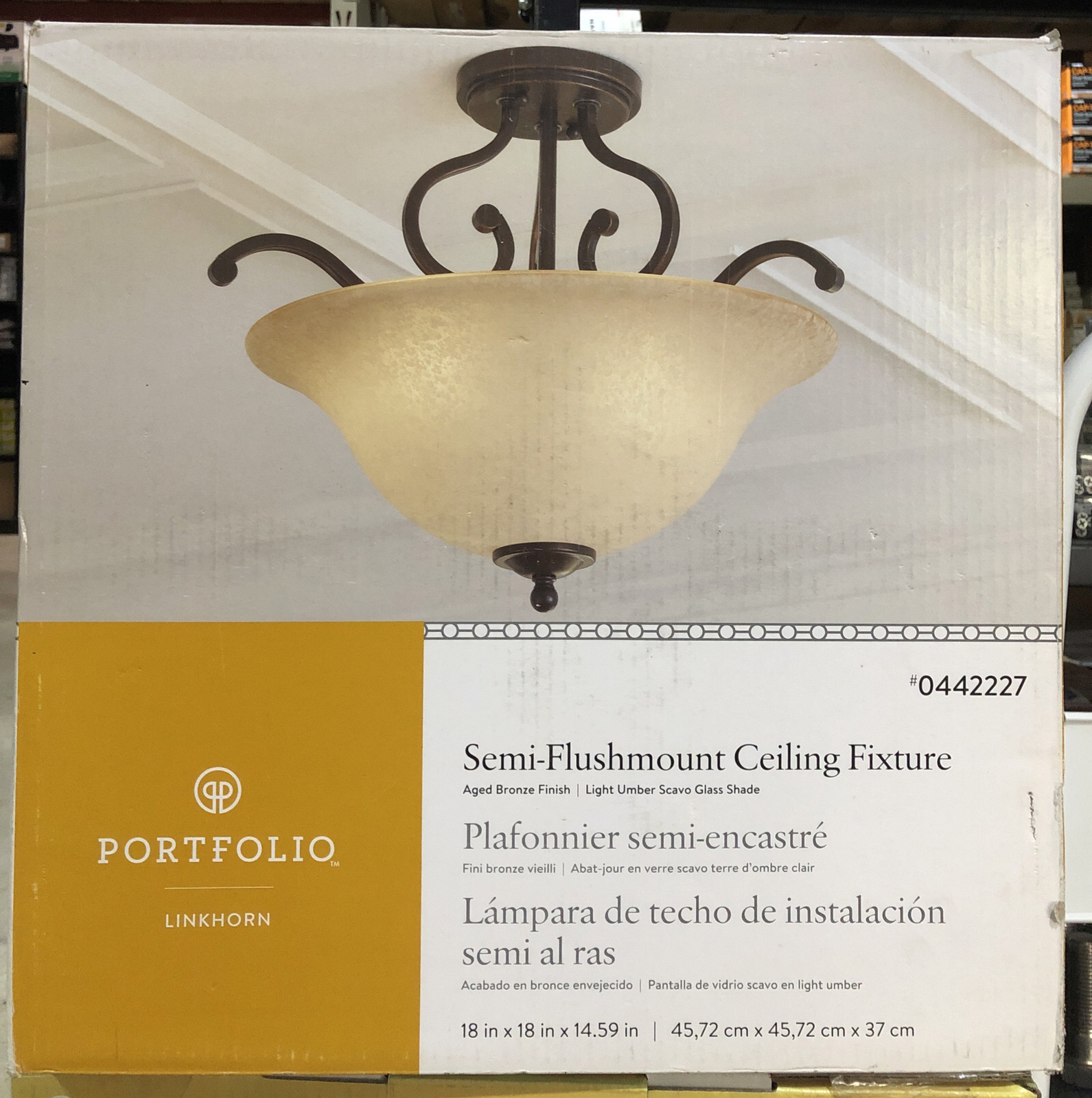 Portfolio Semi Flush Mount Ceiling Fixture Shelly Lighting