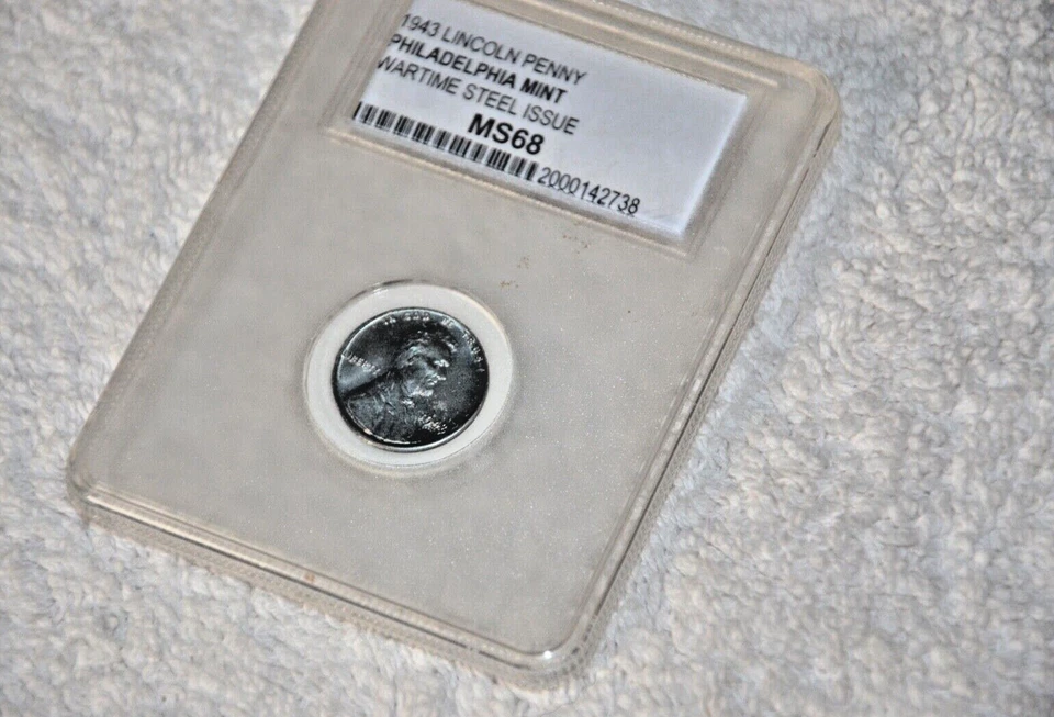 1943 P MS68 LINCOLN WHEAT STEEL PENNY CENT PCC UNCIRCULATED PHILADELPHIA - Image 3 of 4