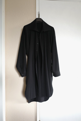 Yohji Yamamoto Pour Homme SS17 Black Wool Gabardine High Neck 