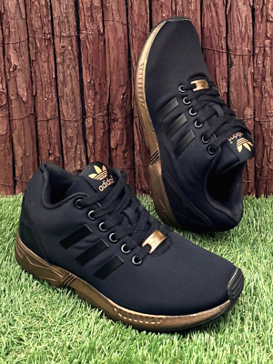 【エス】 S78977 Rose Gold Adidas Zx Flux Black And Gold Sneakers Adidas ZX