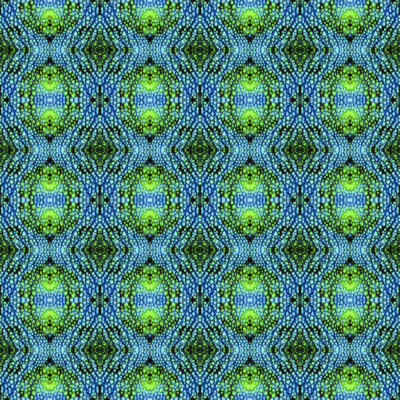 Fabric Chameleon Skin Neon Green Blue Cotton QT 1/4 Yard 7490-B