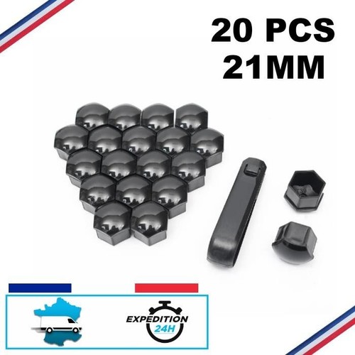 Jeu De Capuchons Universels Pour écrous De Roue - Acier Noir 17mm Jeu De 20 Pieces
