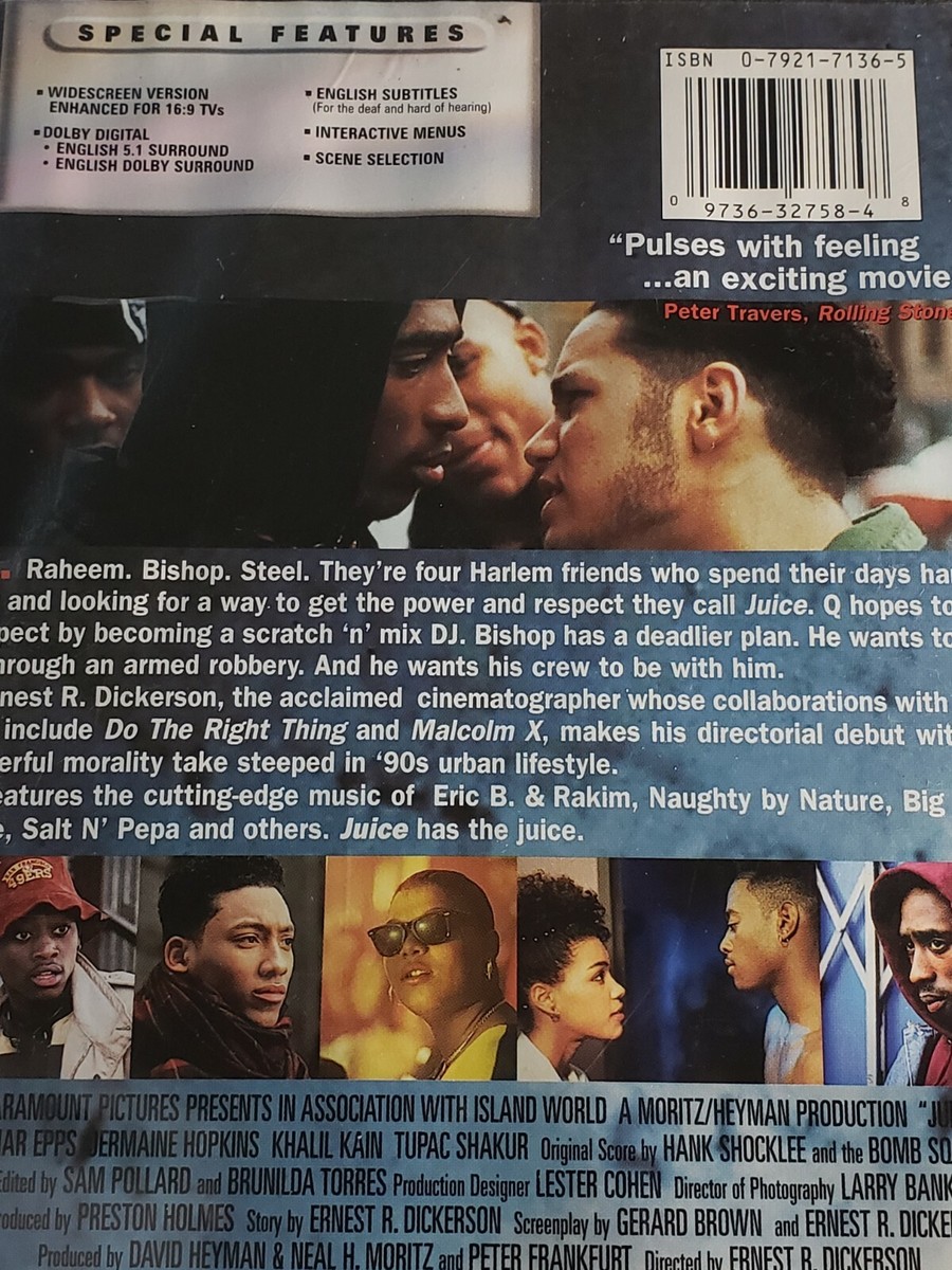 Juice DVD 1992 Widescreen Omar Epps, Jermaine Hopkins, Khalil Kain