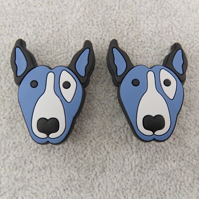 PIT BULL TERRIER DOG Shoe Charms for Shoes Wristbands Set Lot 2 Puppy Face Cute