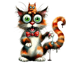 Wall Decal Sticker Cute Funny Cat Wall Sticker 18X18cm Large