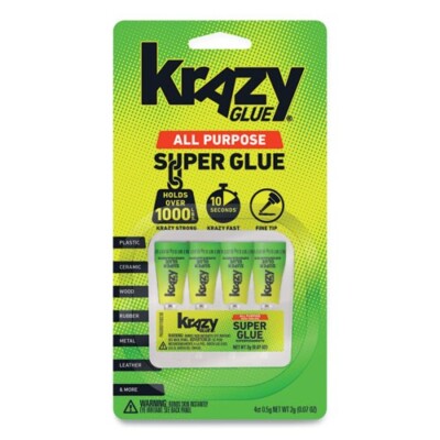 Elmer's Krazy Glue Allzweck Sekundenkleber - 4 Einwegtuben mit Aufbewahrungskoffer