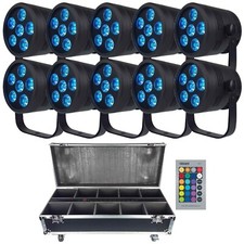 Blizzard Lighting LB-Par Hex RGBAW UV 6-in-1 LED PAR Lights 10 Pack w Road Case