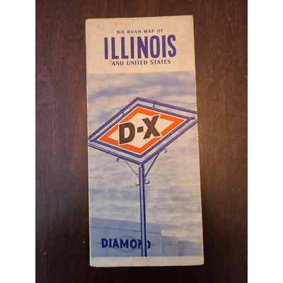 Illinois Road Map Courtesy of D-X 1941 Edition (O2) (S3)