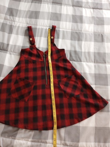 Bonnie Jean Red Black Check Jumper Dress 6X - Picture 2 of 8