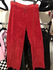 red velour pants