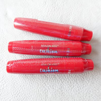 Lot of 3 Revlon Kiss Cushion Lip Tint Coral 260 Crimson Feels