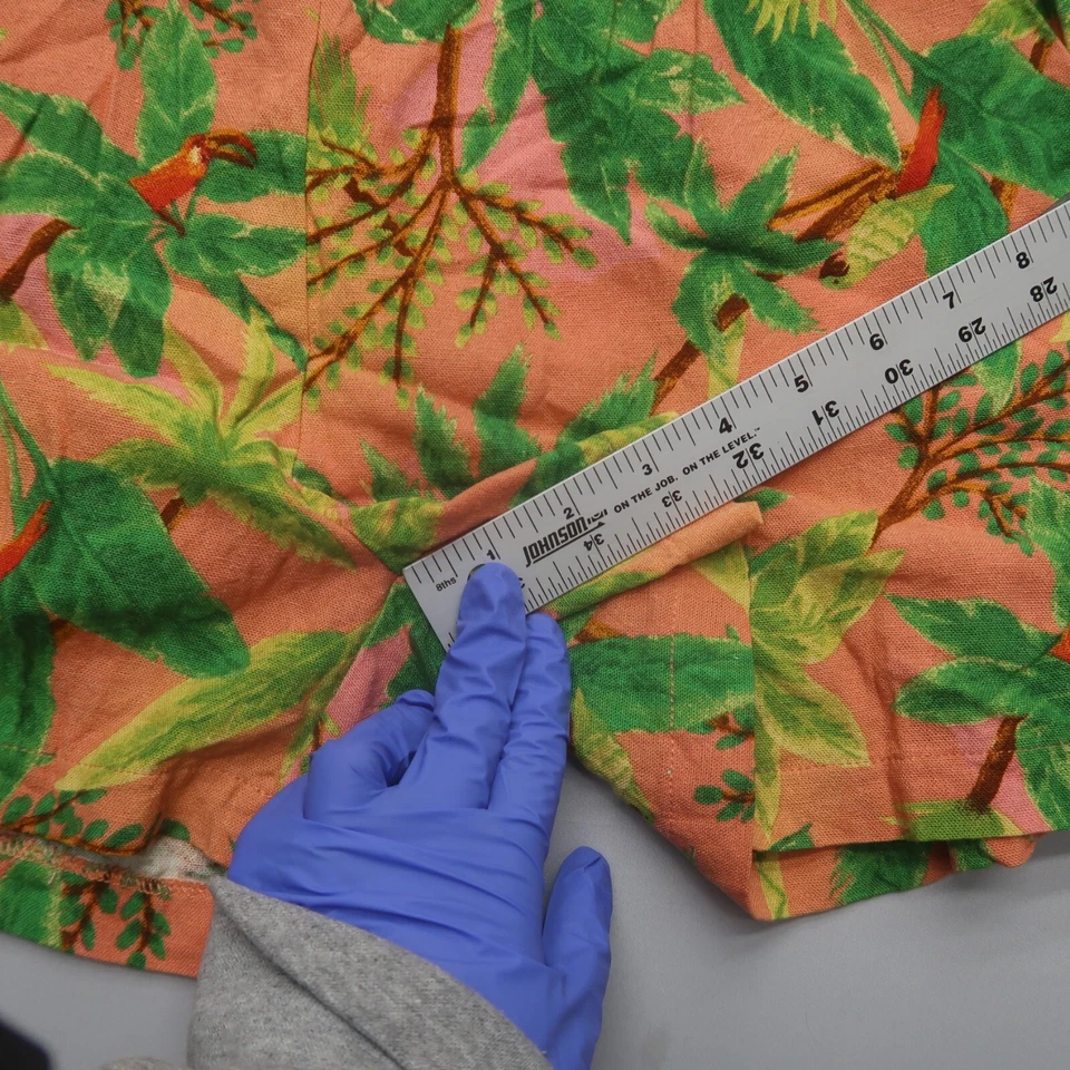 Pantalones Cortos Monteau Mujer Mezcla de Lino XL Floral Tropical Tiro Alto Bolsillos Pull On Foto 3 de 4