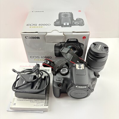 Canon EOS 4000D Camera | 18.0 MP | EF-S 18-55mm Lens | VGC | Clicks Unknown