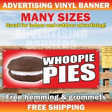 WHOOPIE PIES Advertising Banner Vinyl Sign Cookie Sweets Maine cake pie sandwich