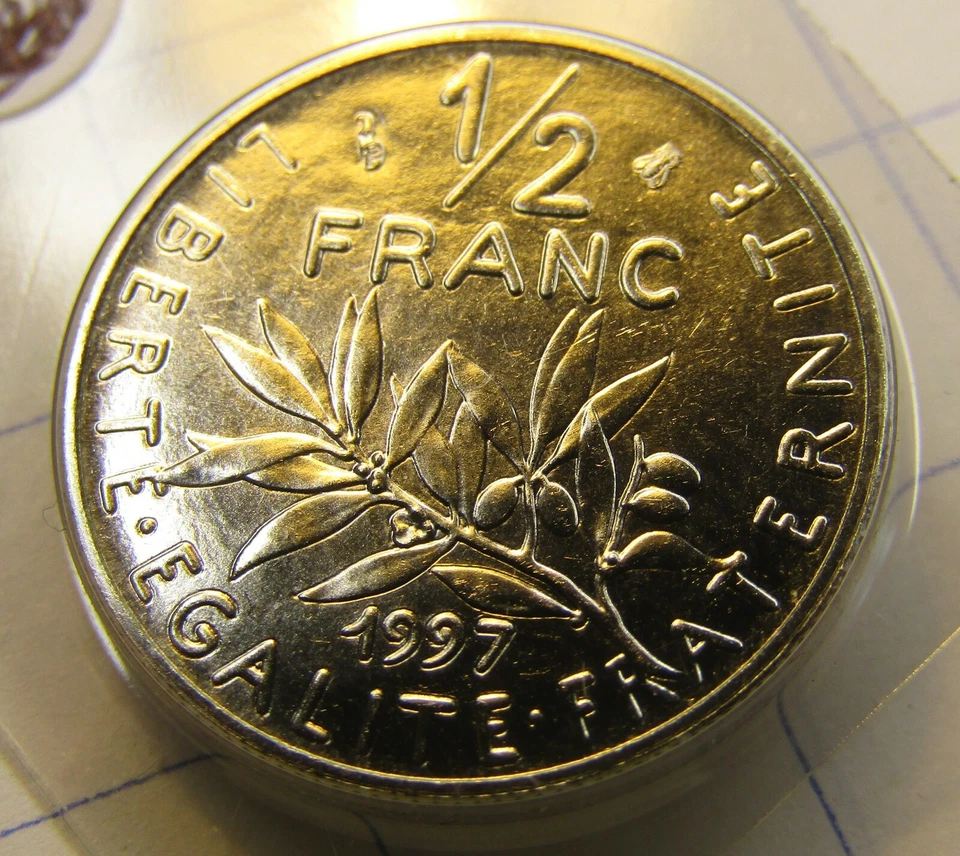 Pièces France 50 centimes Semeuse 1997 scéllée, issue d'une série BU - Photo 1/2