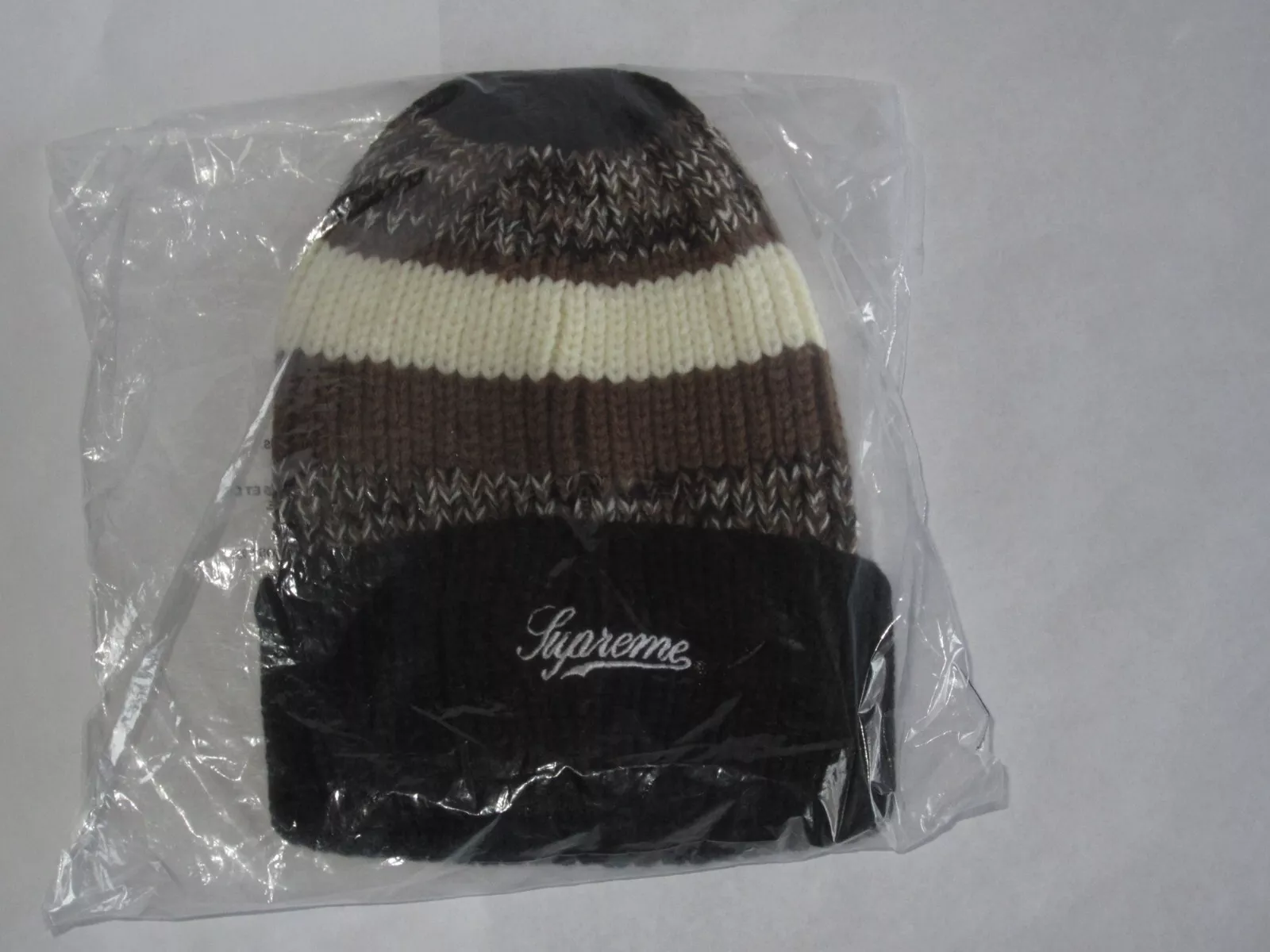 Casquette chapeau d'hiver noire à rayures mixtes Supreme New York NEUVE ! F/W 2021