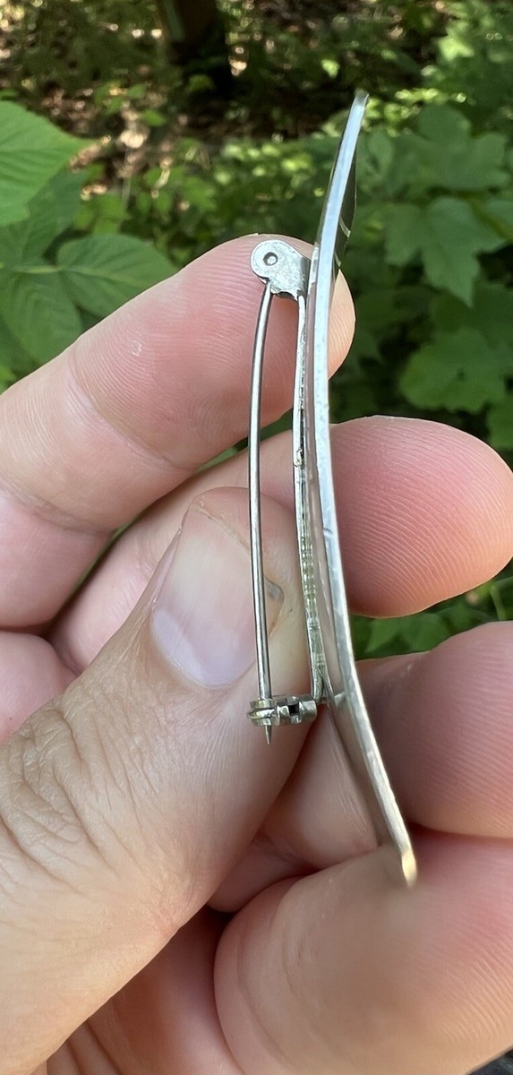 Jorgen Jensen Denmark Pewter MCM Striped Brooch 907 View 4
