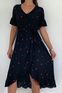cherry midi dress