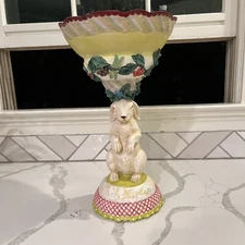 Vintage Tracy Porter tall Resin Rabbit Compote Decoration  16” Tall