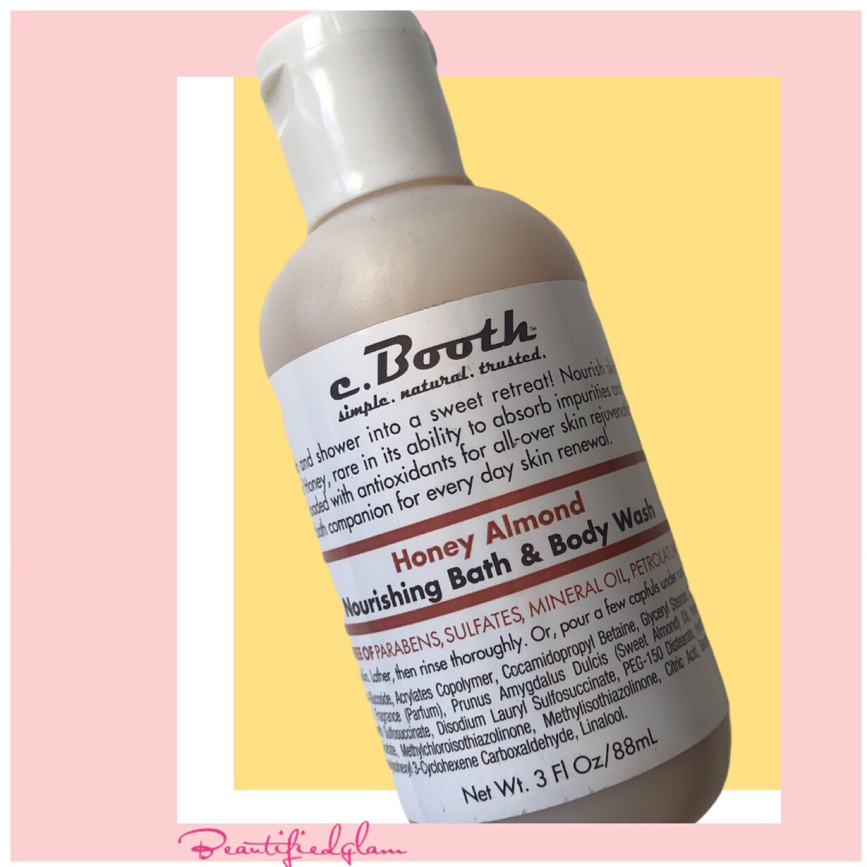 c.Booth Honey Almond Nourishing Bath and Body Wash 3 fl oz/88ml, BN