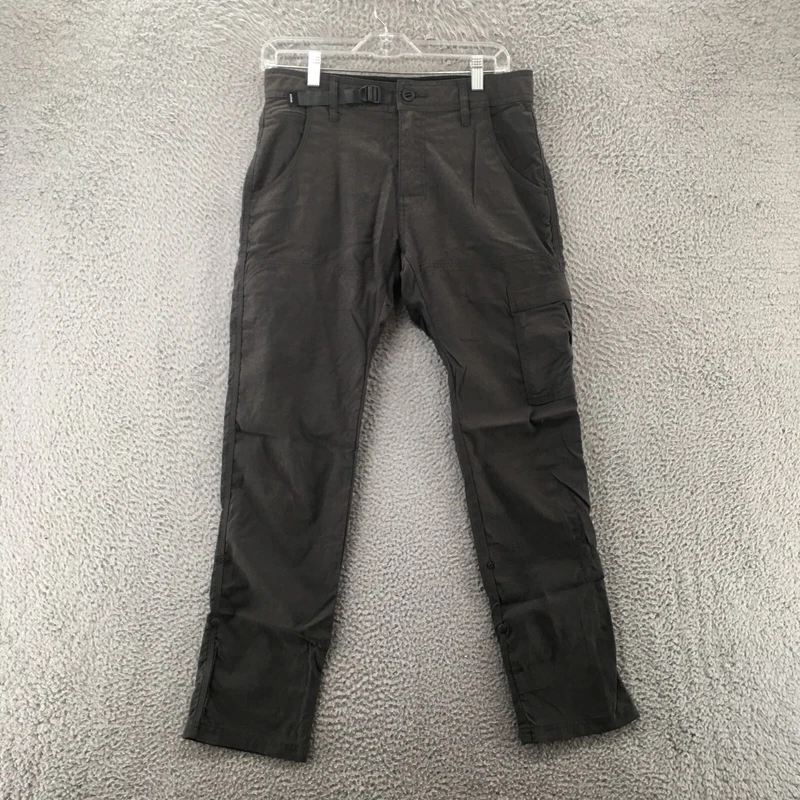 prana slim fit cargo mid rise flat front pants